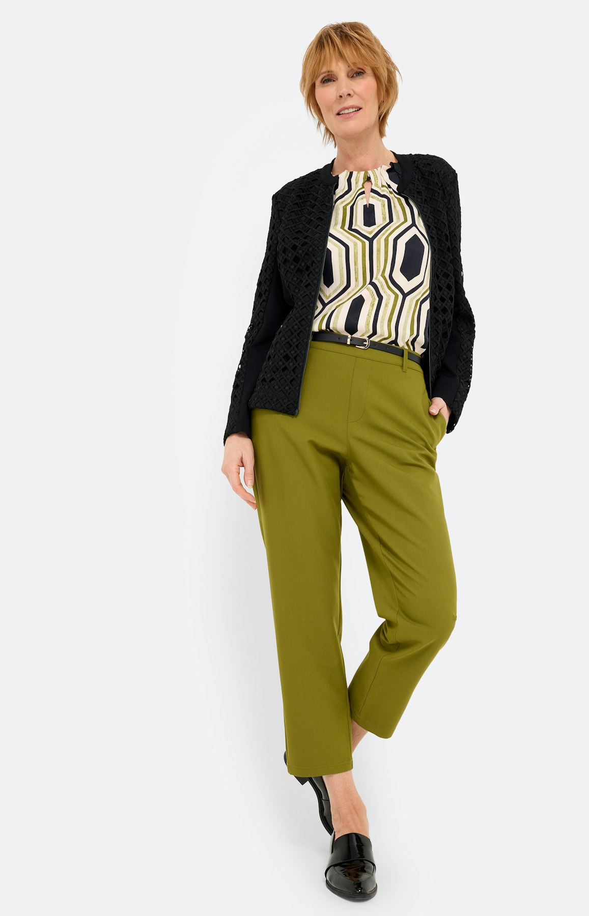 Culotte met riem 24 inch, olijf