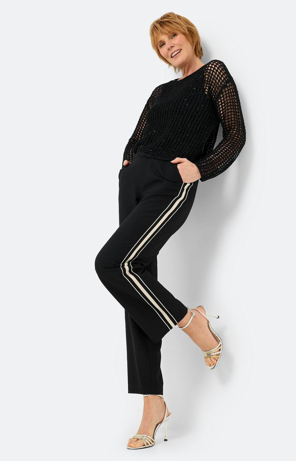 Marlene-broek met stretch 30 inch, zwart