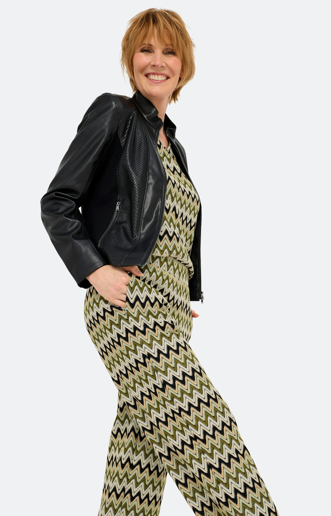 Broek met zigzagmotief, multicolour