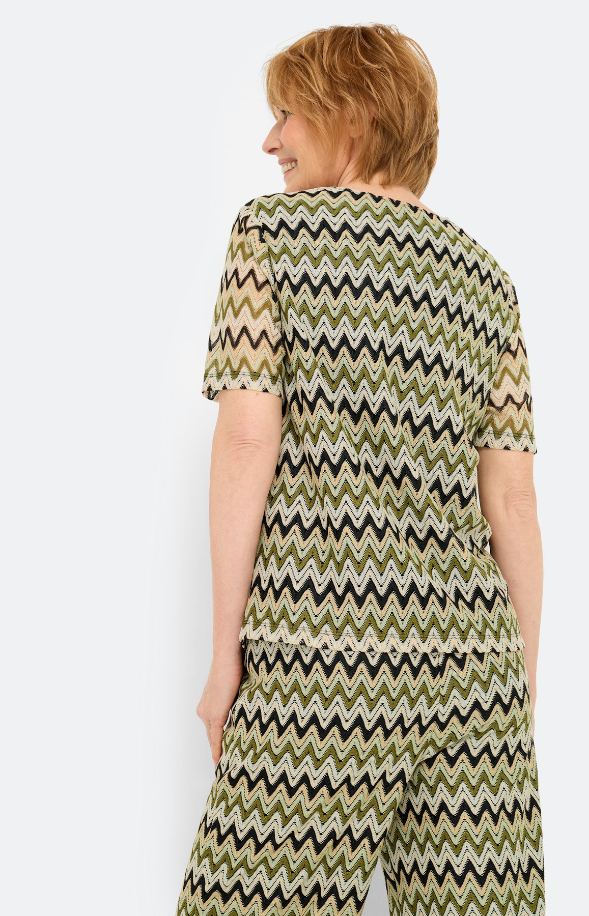 Shirt met zigzagmotief, zwart