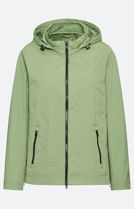 Gewatteerde jas met ritsdetails, groen