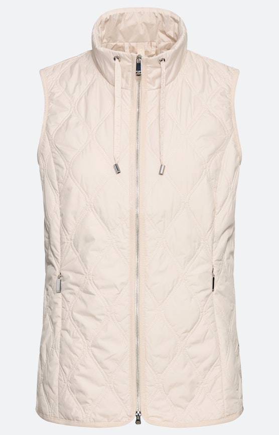 Bodywarmer met opstaande kraag, zand