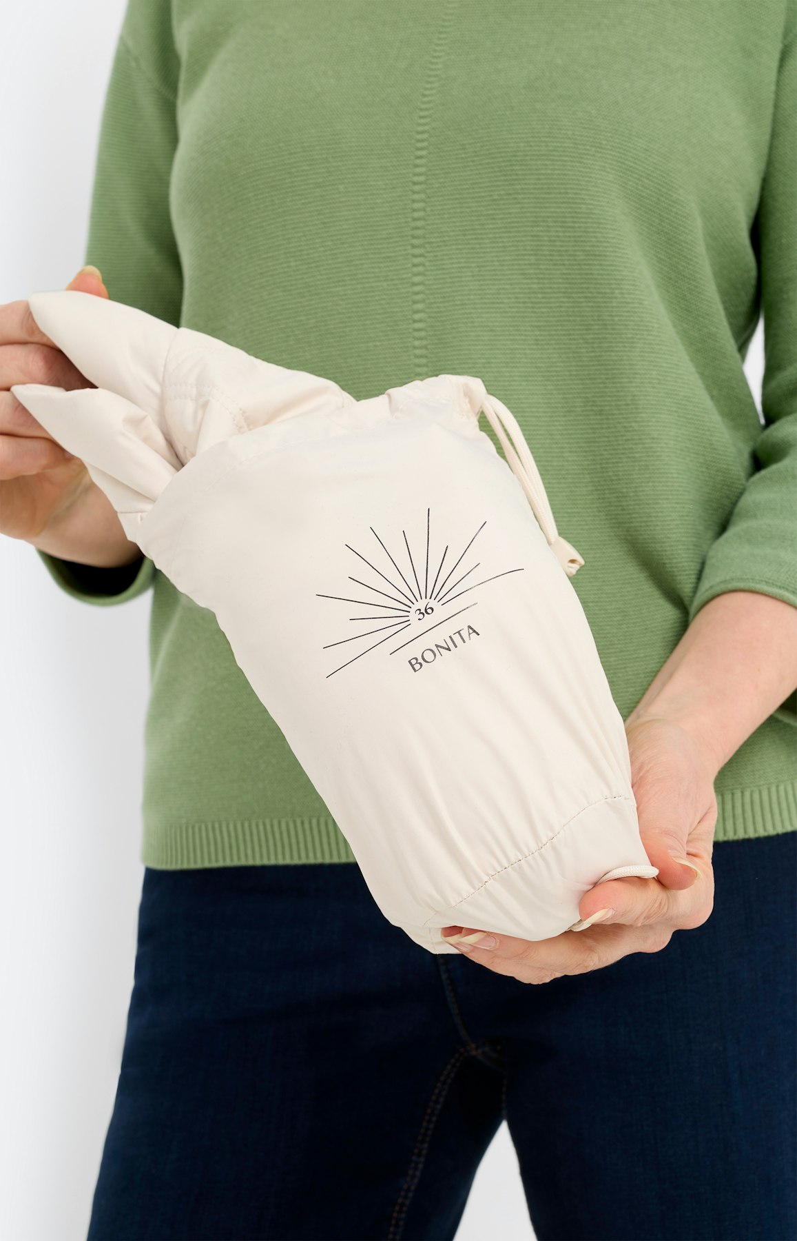 Bodywarmer met opstaande kraag, zand