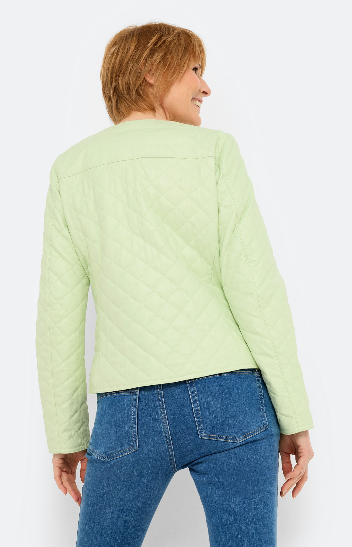 Jas van imitatieleer, limoen