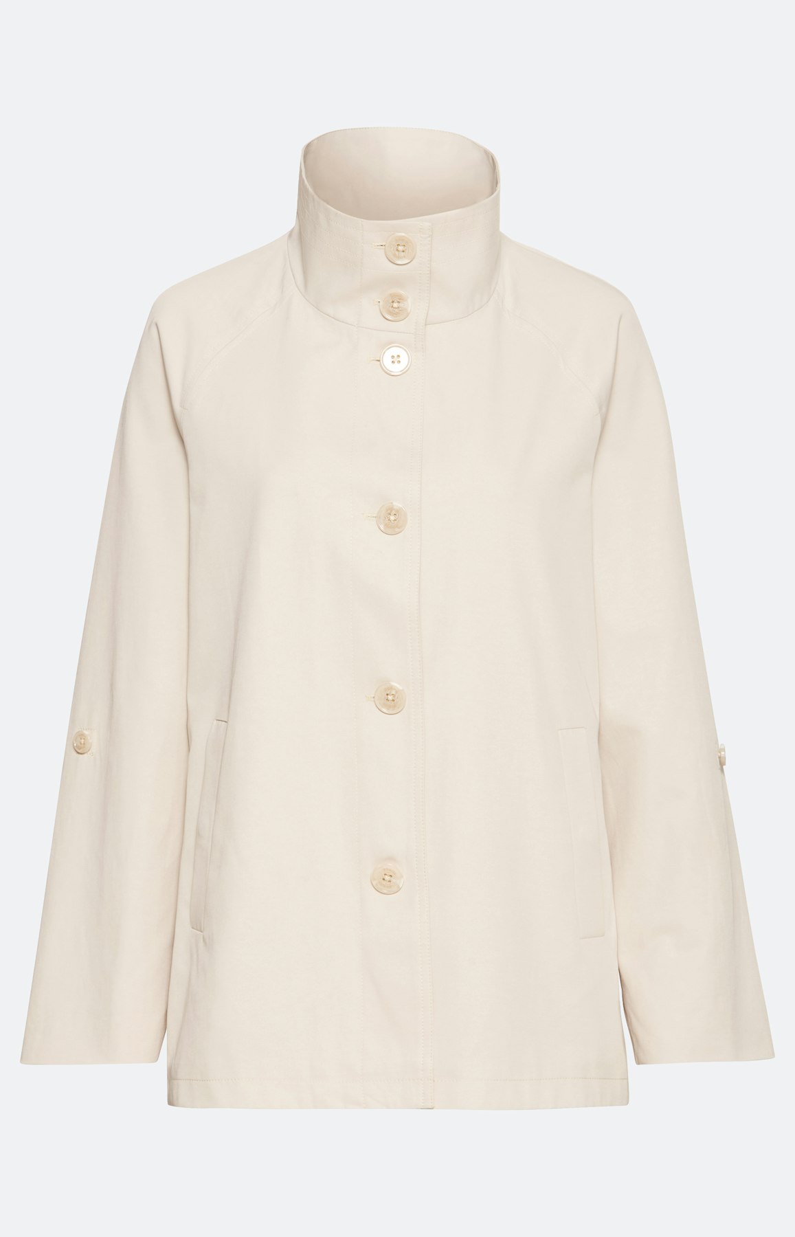 Jas met een hoge kraag, beige