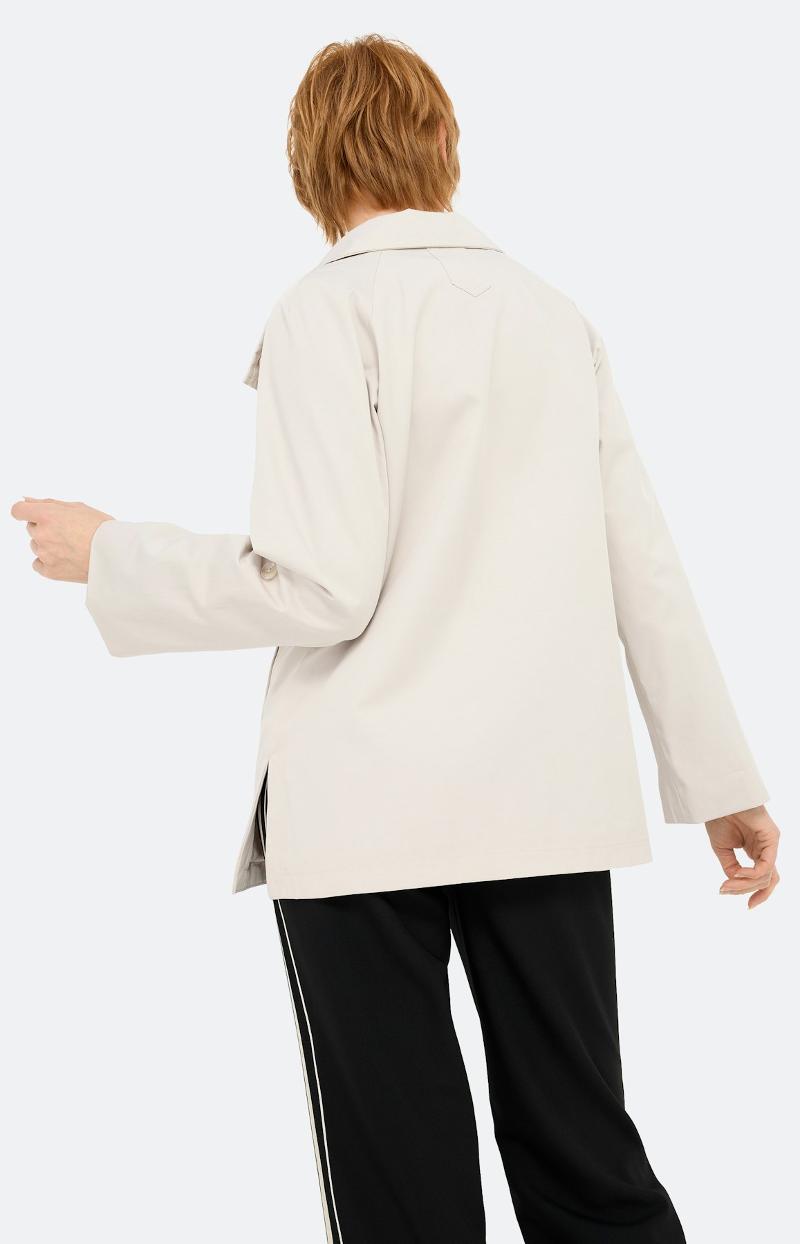 Jas met een hoge kraag, beige