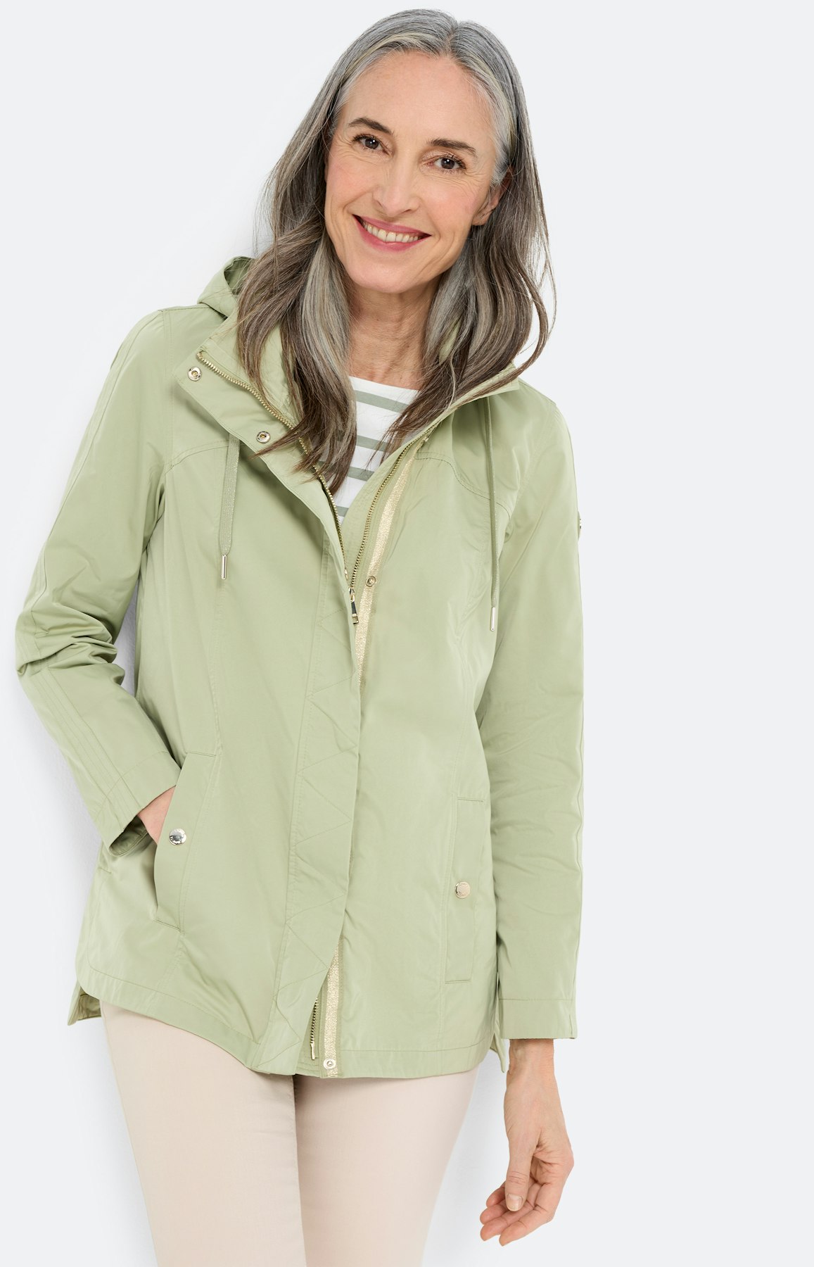 Parka met capuchon, pistache