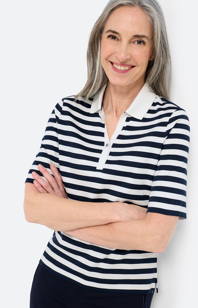 Poloshirt mit Streifen, navy