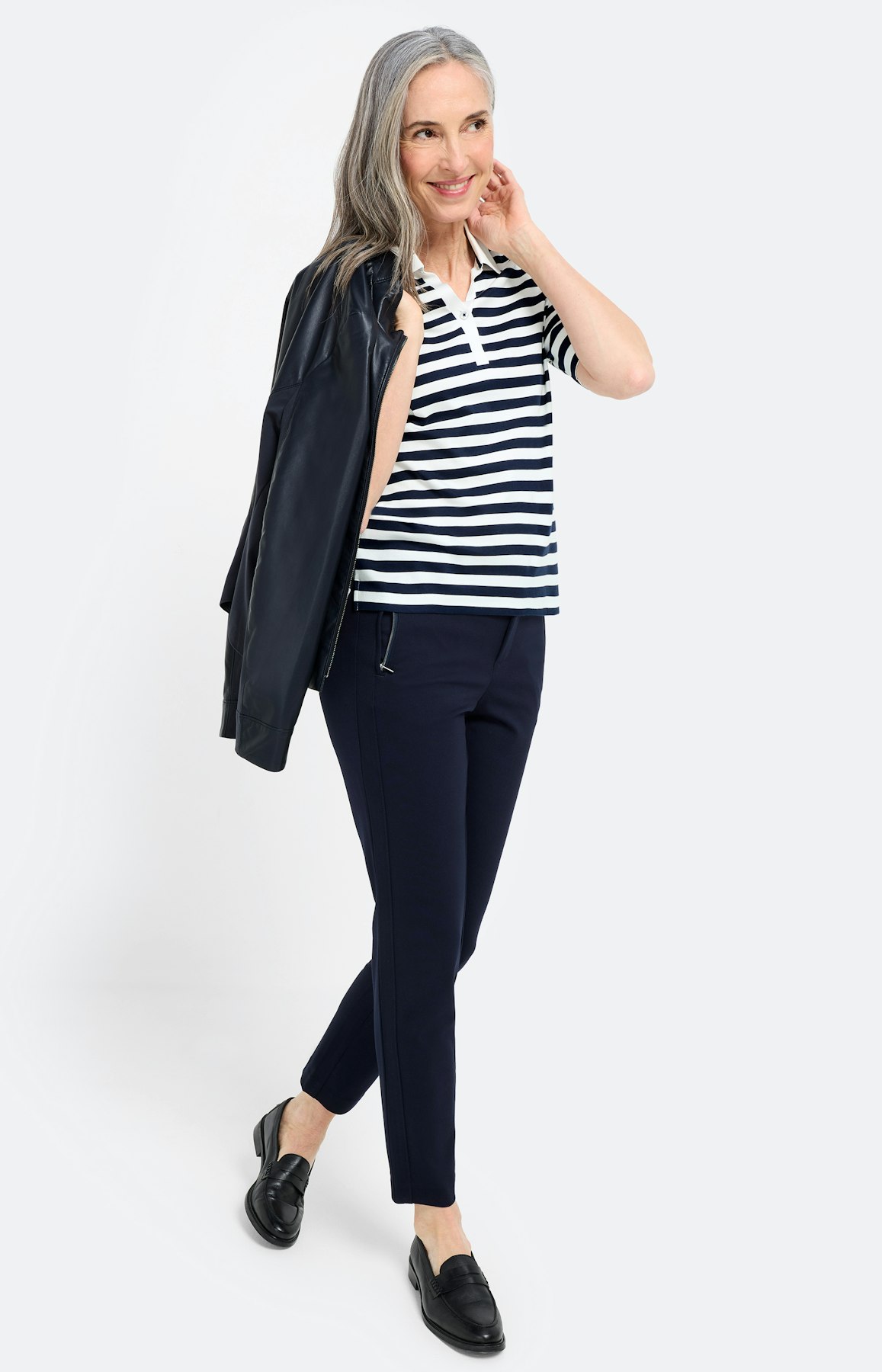 Poloshirt met strepen, navy