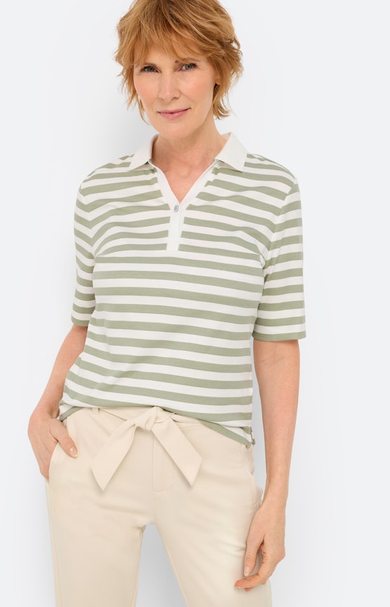 Poloshirt met strepen, grasgroen