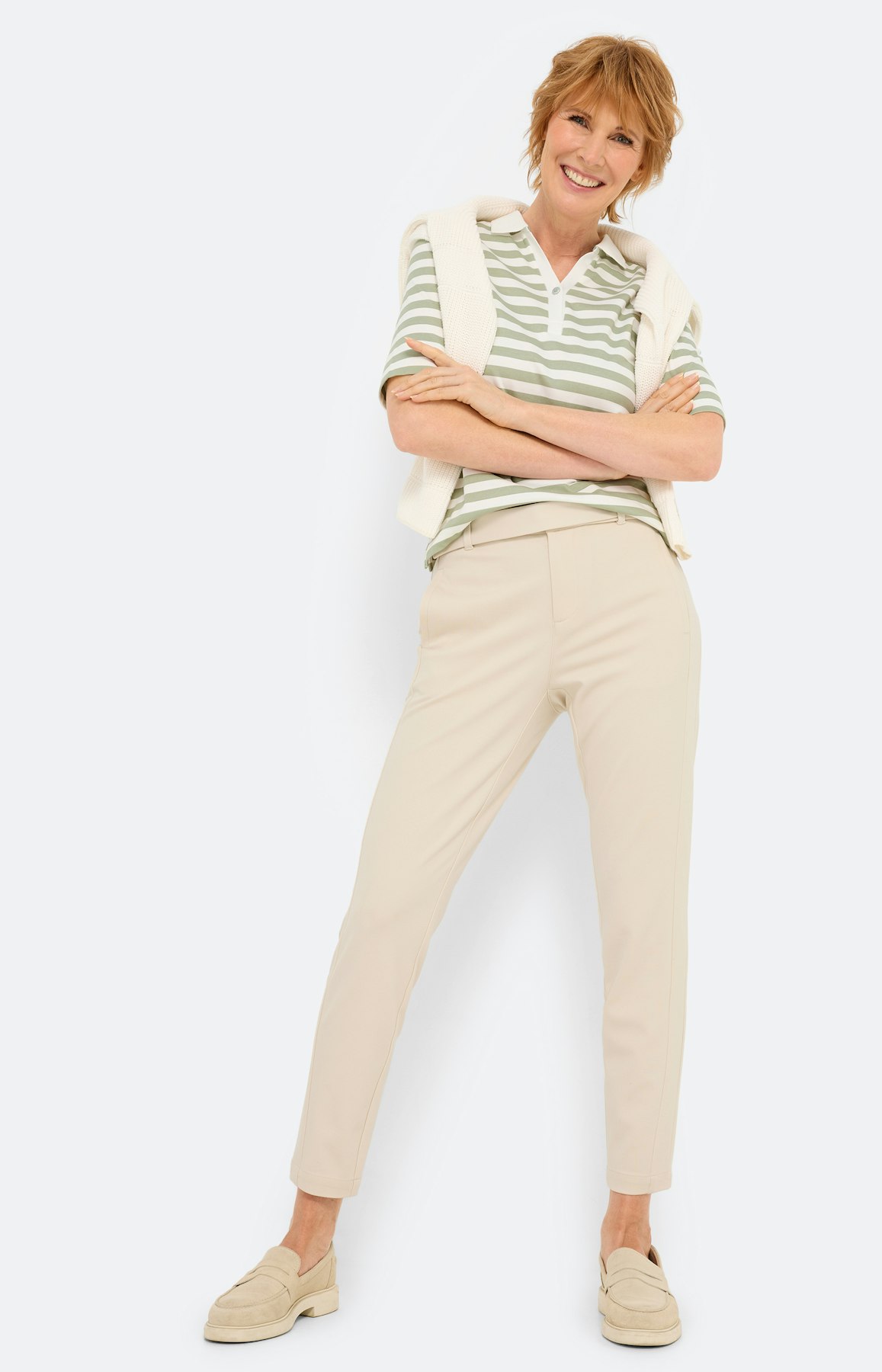 Poloshirt met strepen, grasgroen