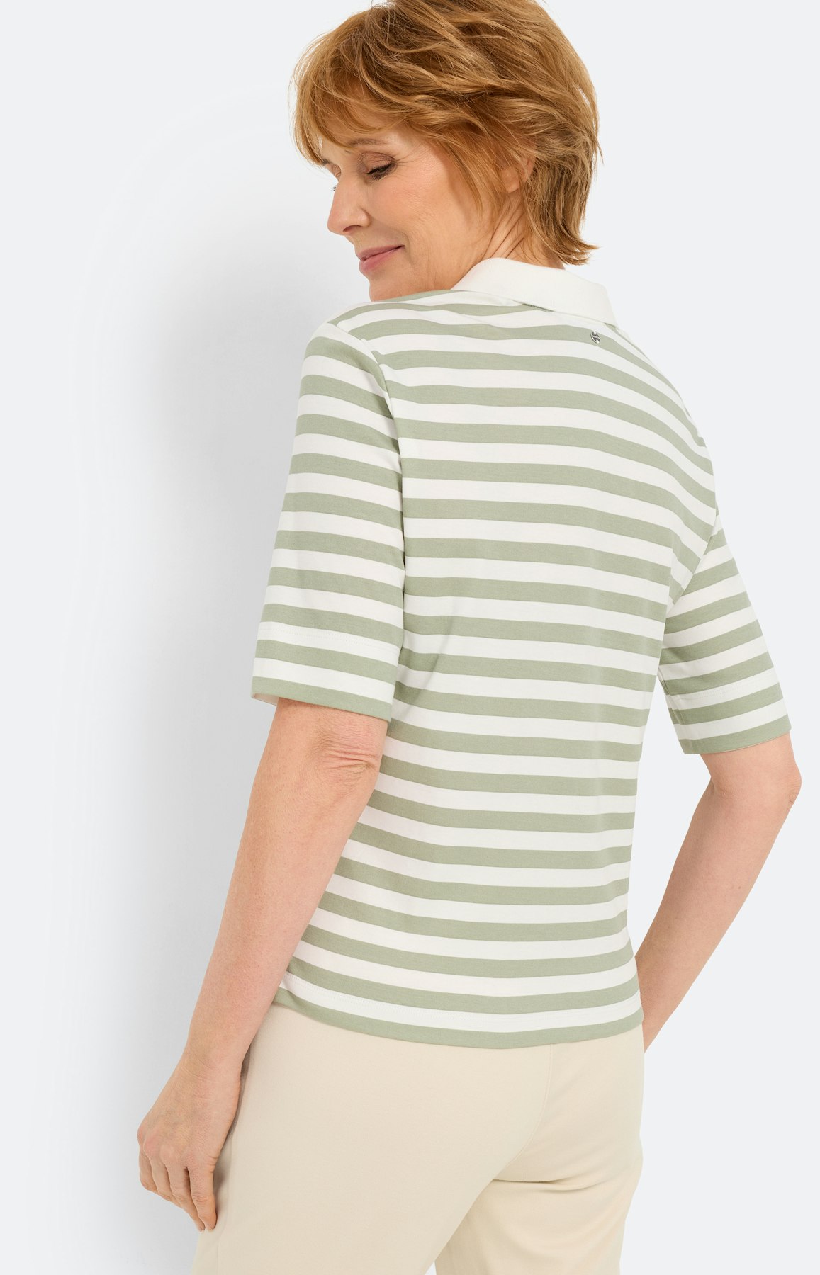 Poloshirt met strepen, grasgroen