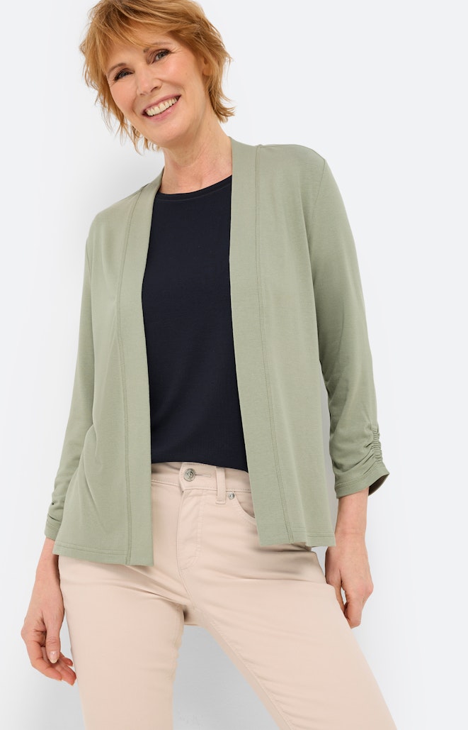 Cardigan ohne Verschluss, grasgrün