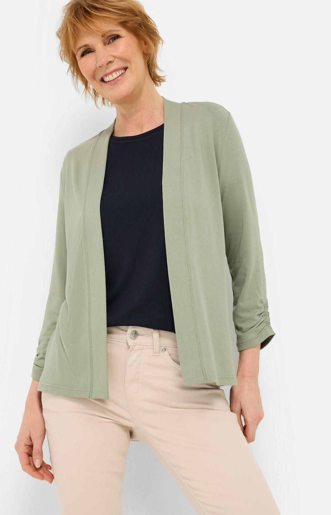 Cardigan zonder sluiting, grasgroen