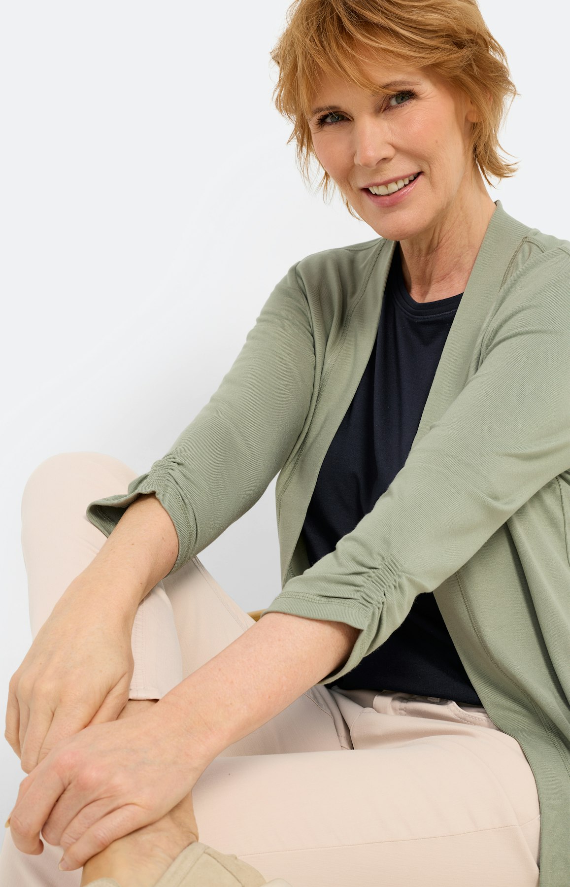 Cardigan zonder sluiting, grasgroen