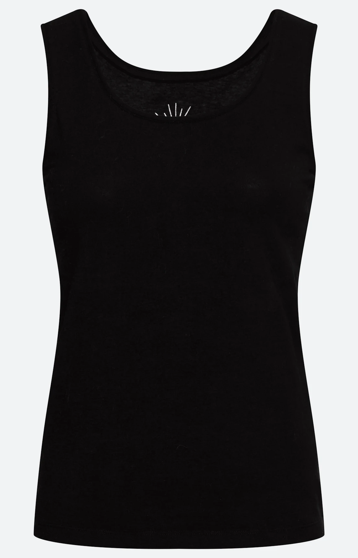 Top met ronde hals, zwart