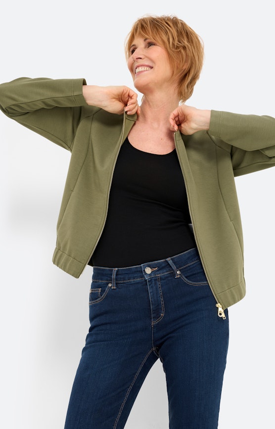 Sweatvest met plooien, bronskleur