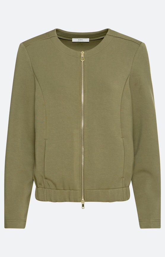 Sweatvest met plooien, bronskleur