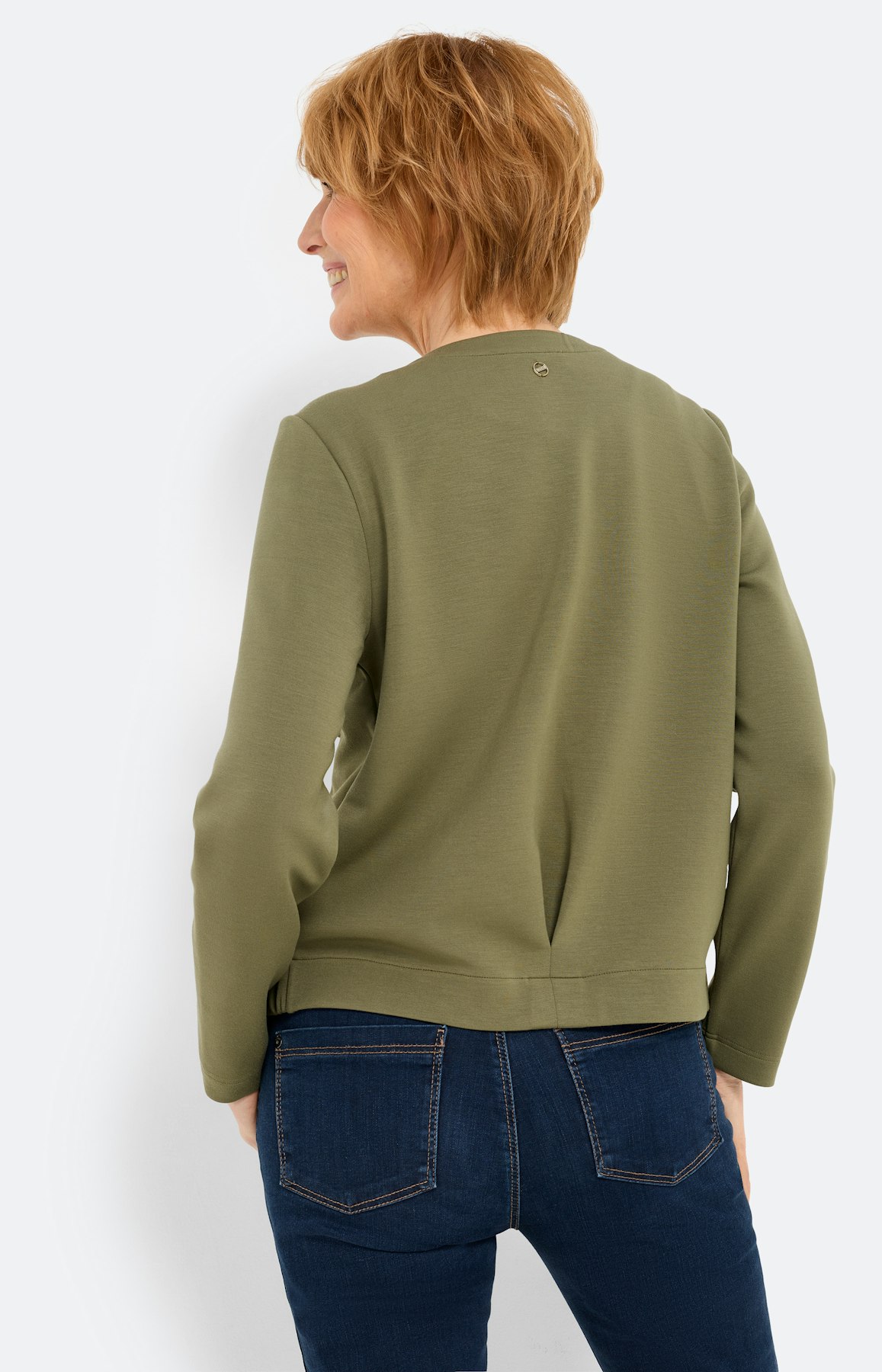 Sweatvest met plooien, bronskleur