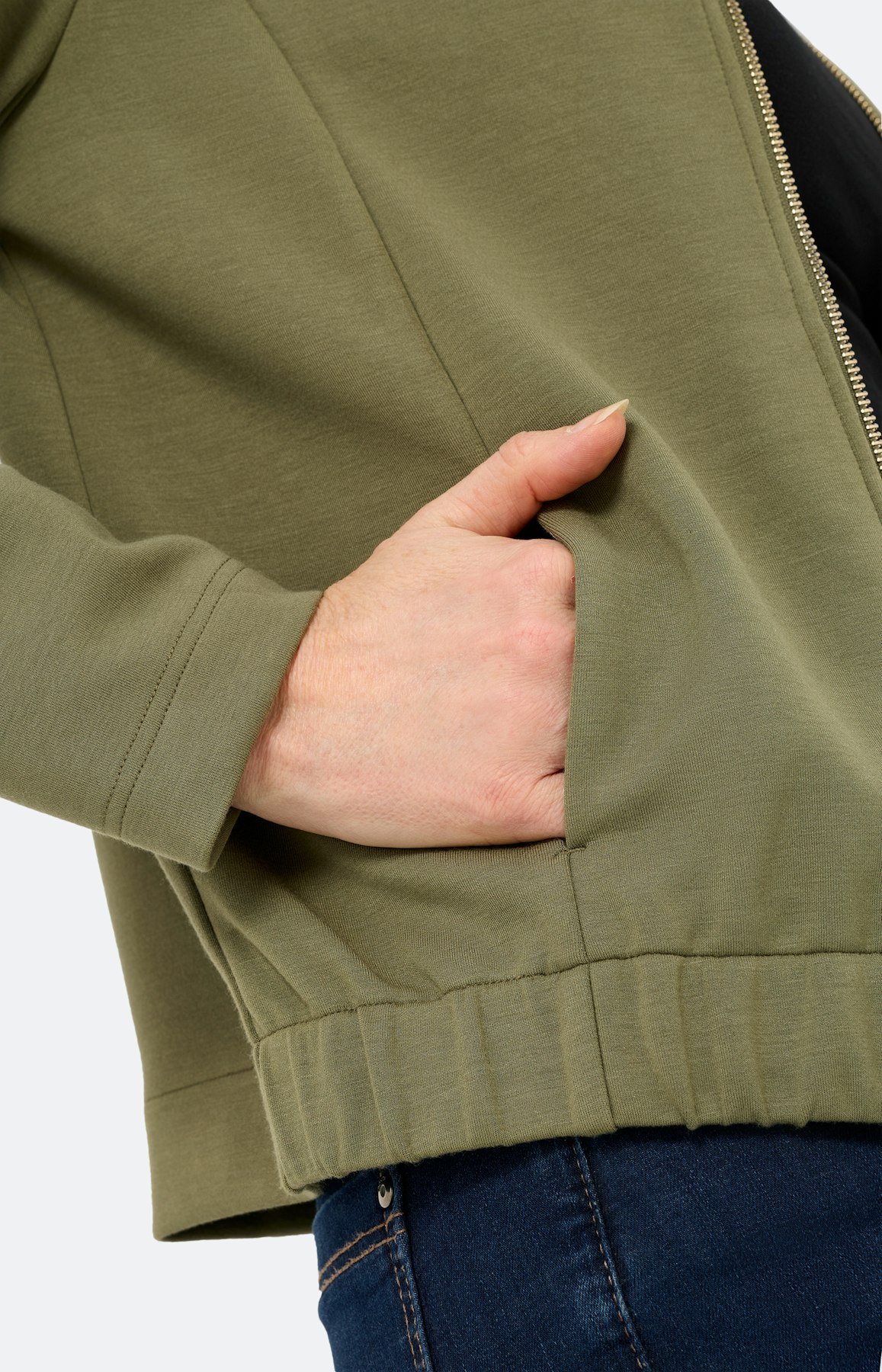 Sweatvest met plooien, bronskleur