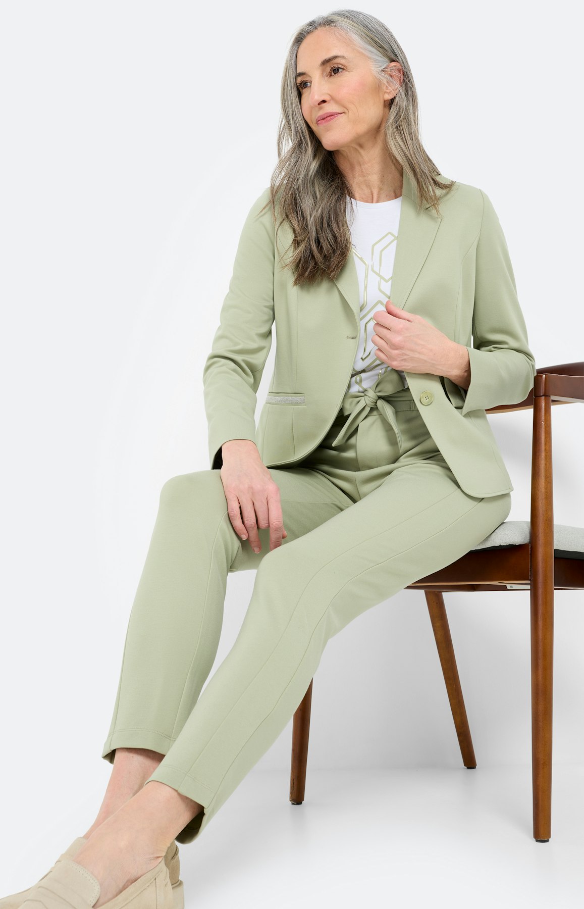 Jogger met bindstrik 30 inch, pistache