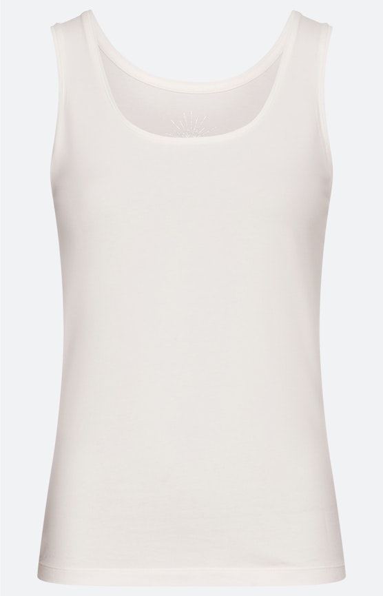 Top mit Rundhalsausschnitt, weiß