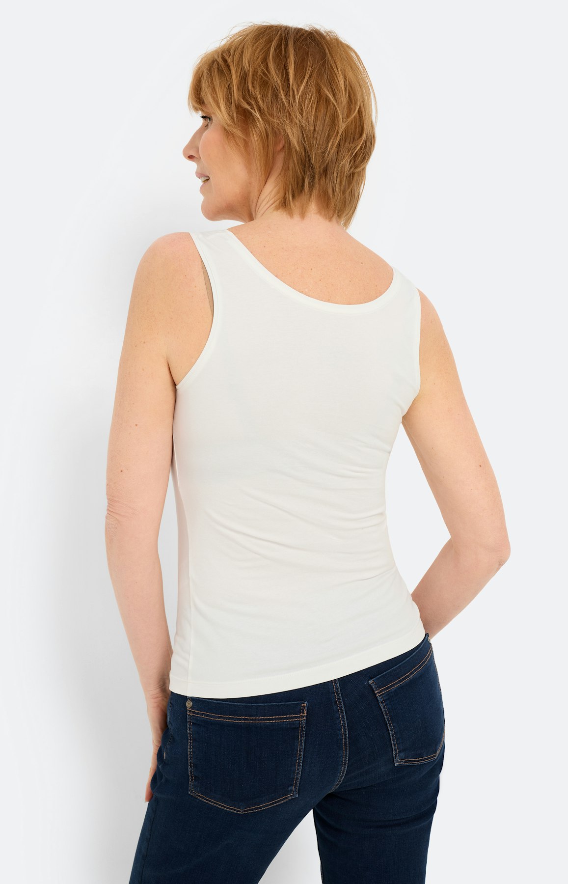 Top met ronde hals, wit