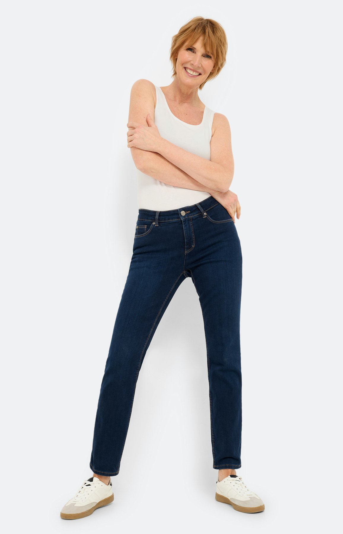 Top met ronde hals, wit