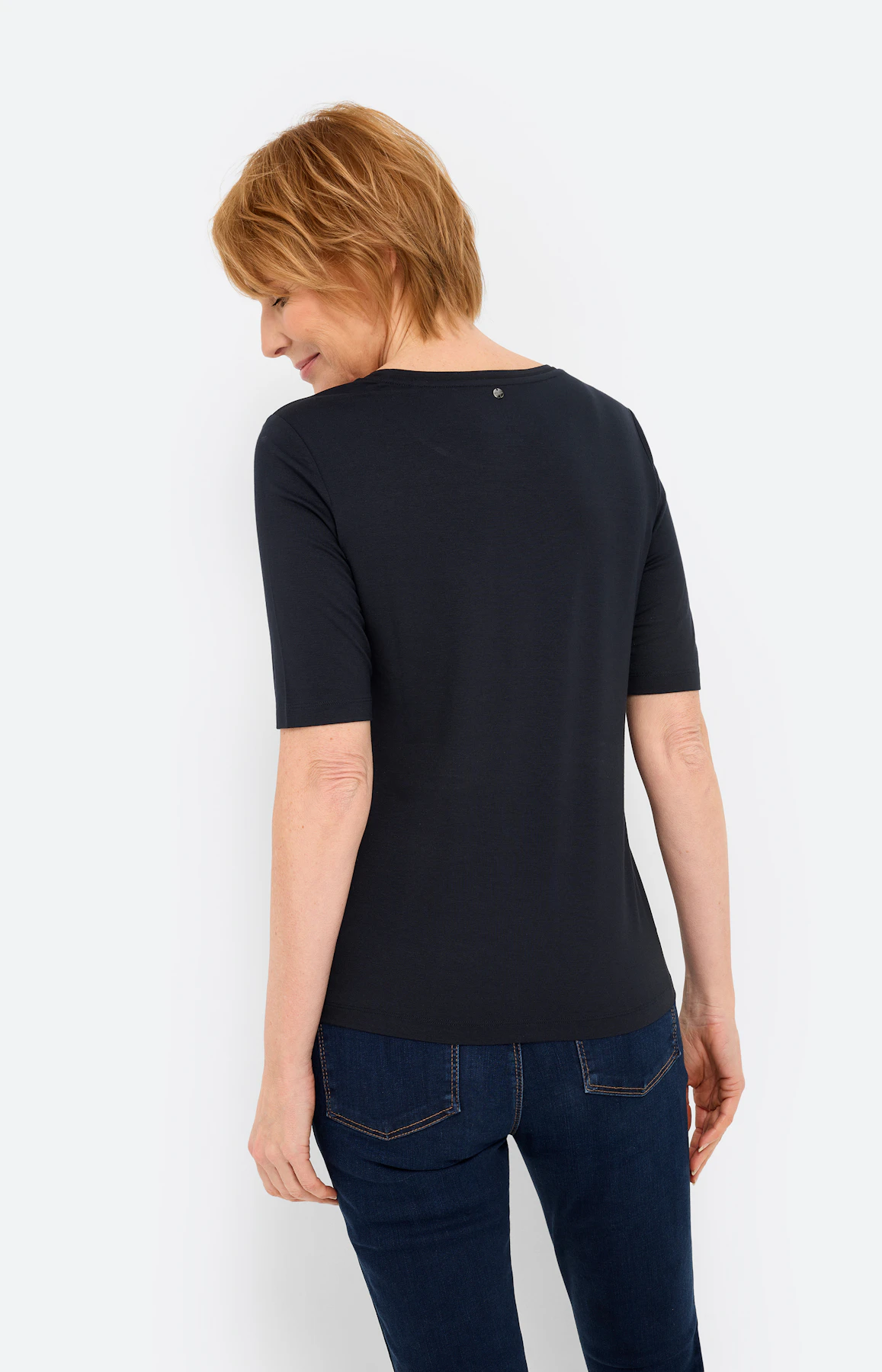 T-shirt met ronde hals, navy