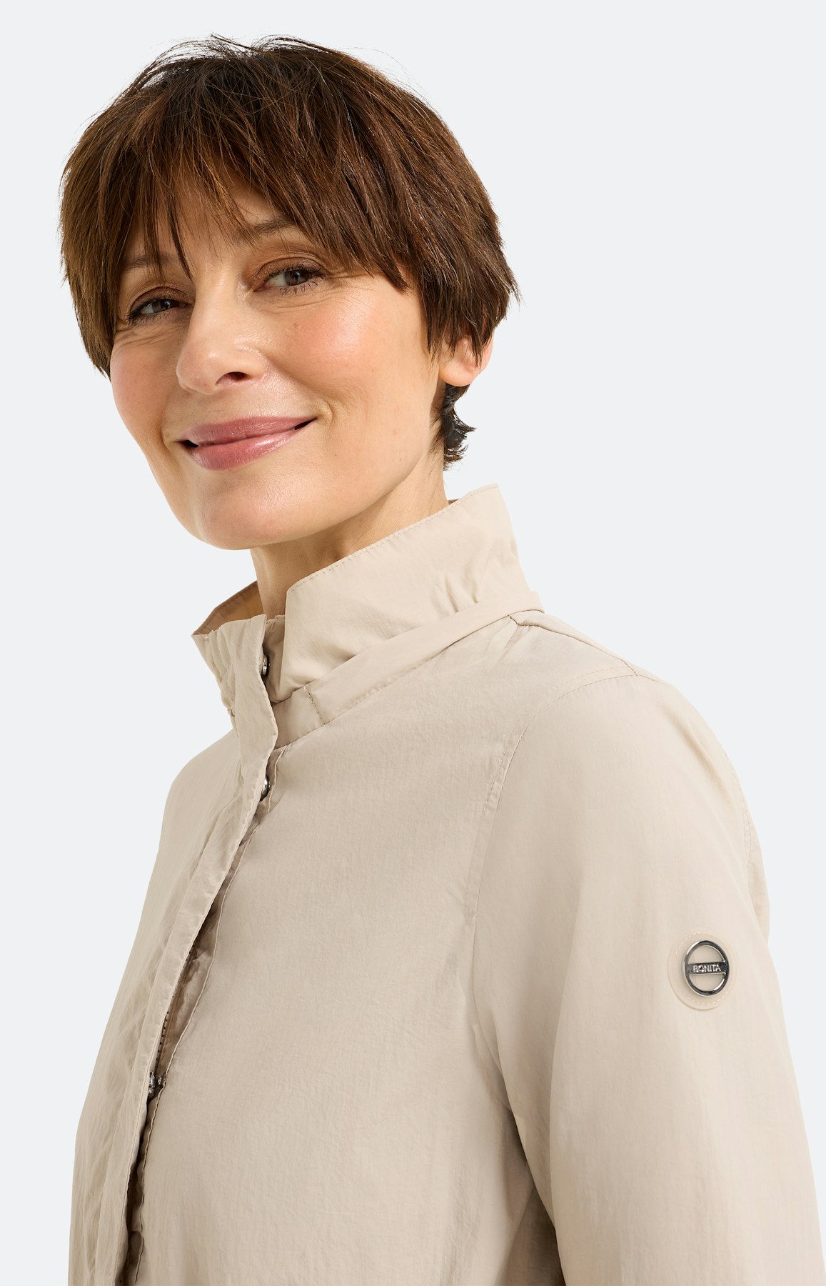 Jas met rijgkoord, zandkleur