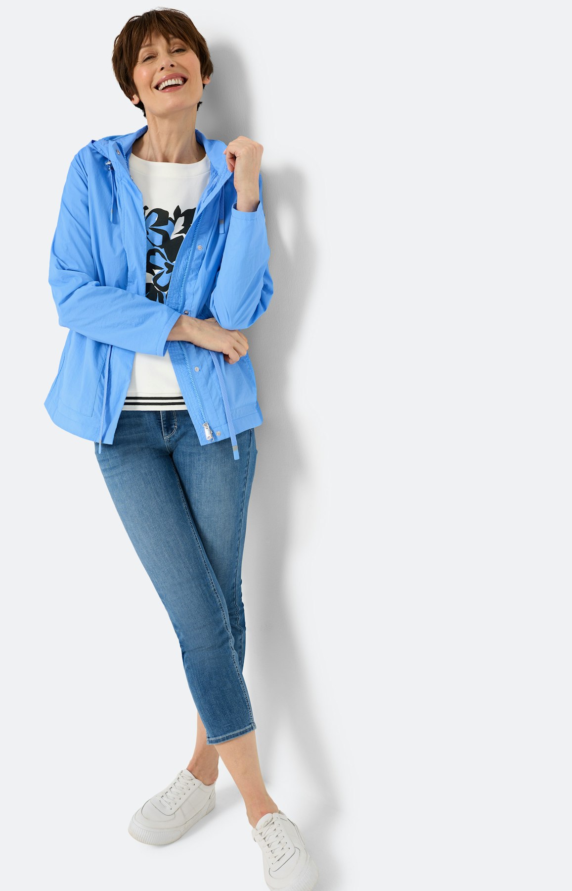 Jas met rijgkoord, lichtblauw