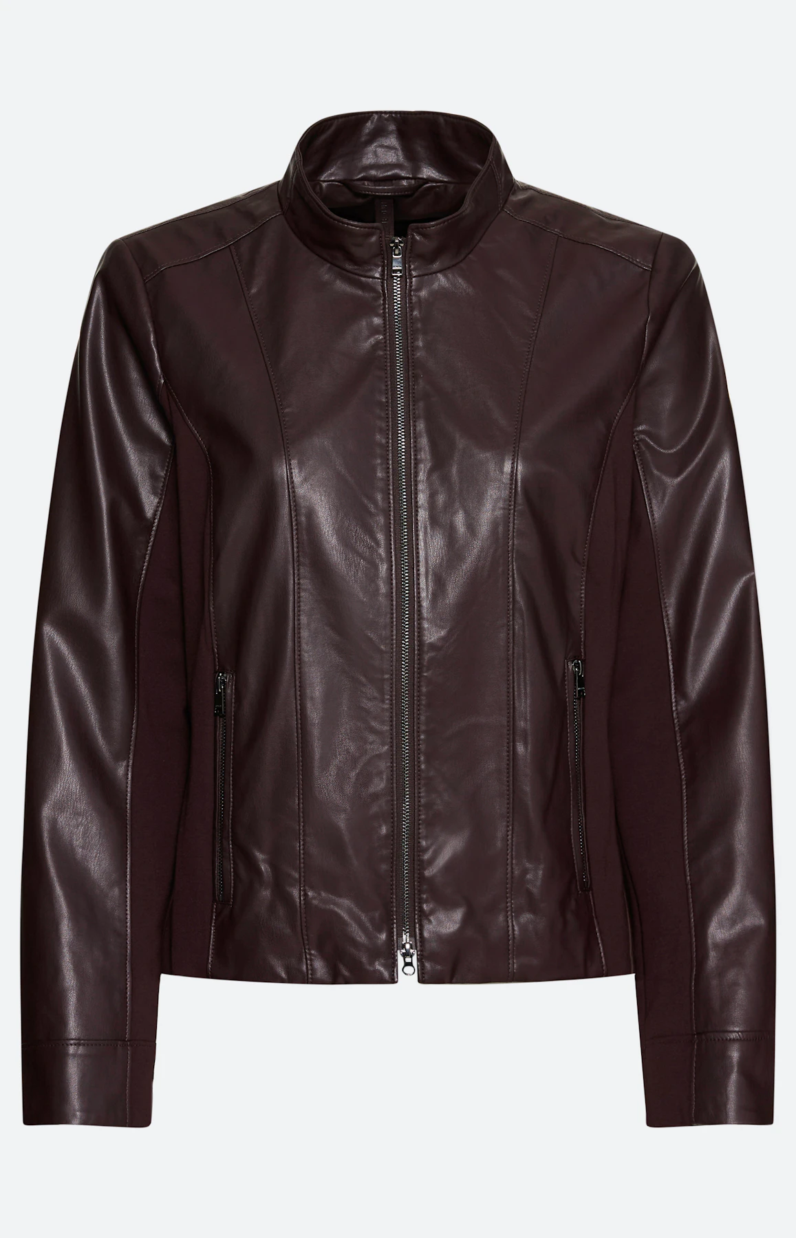 Jas van imitatieleer, donkerbruin