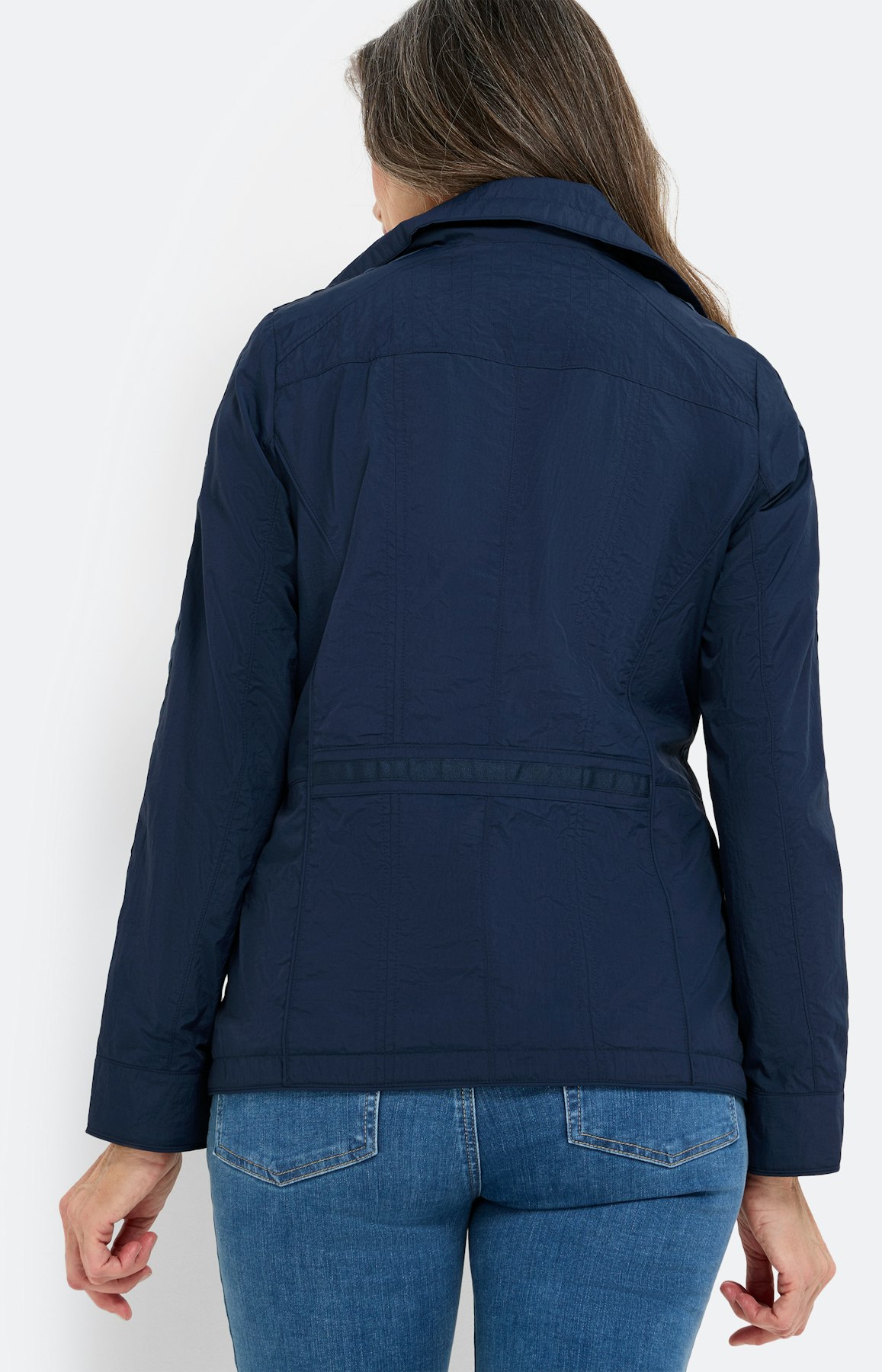 Jas met siernaden, marine