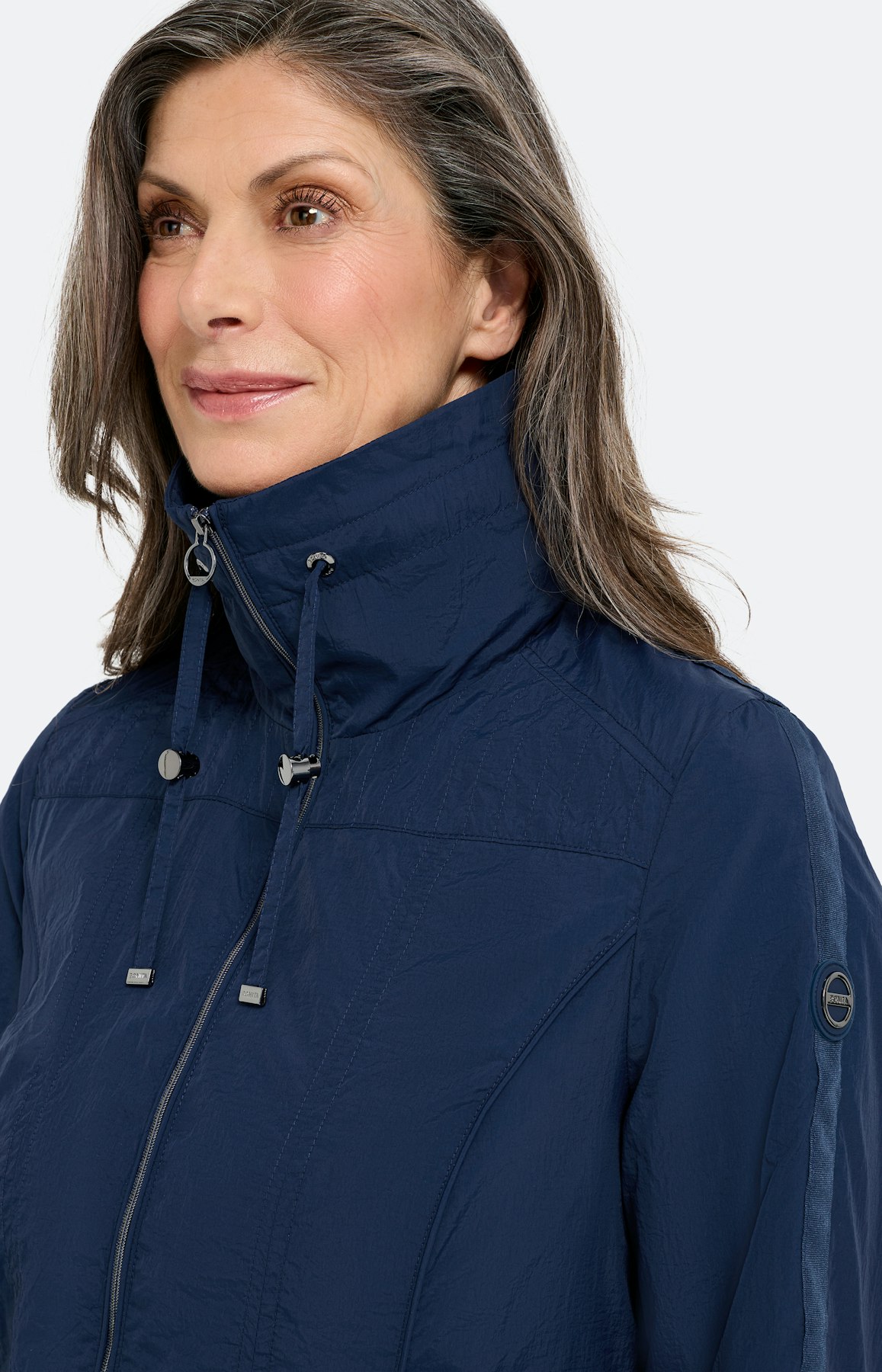 Jas met siernaden, marine