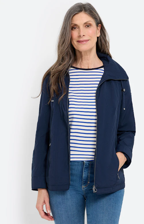 Jas met siernaden, marine