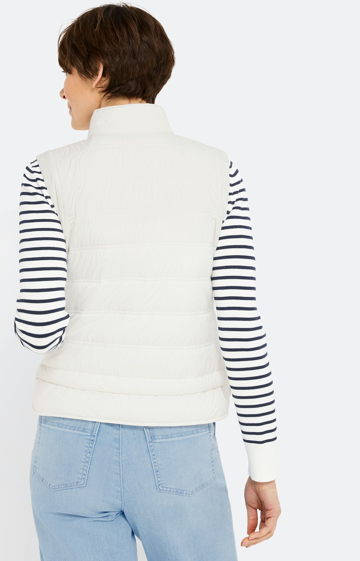 Bodywarmer met opstaande kraag, wit