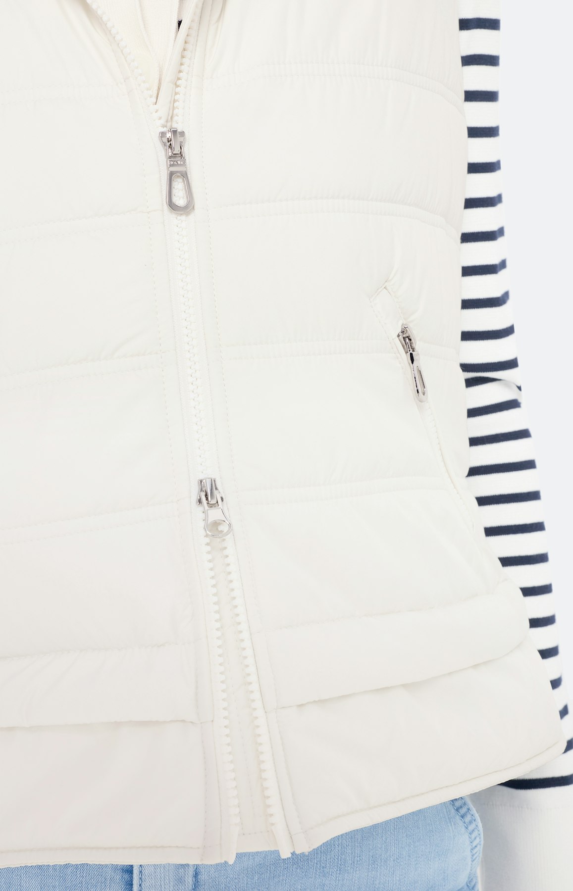 Bodywarmer met opstaande kraag, wit