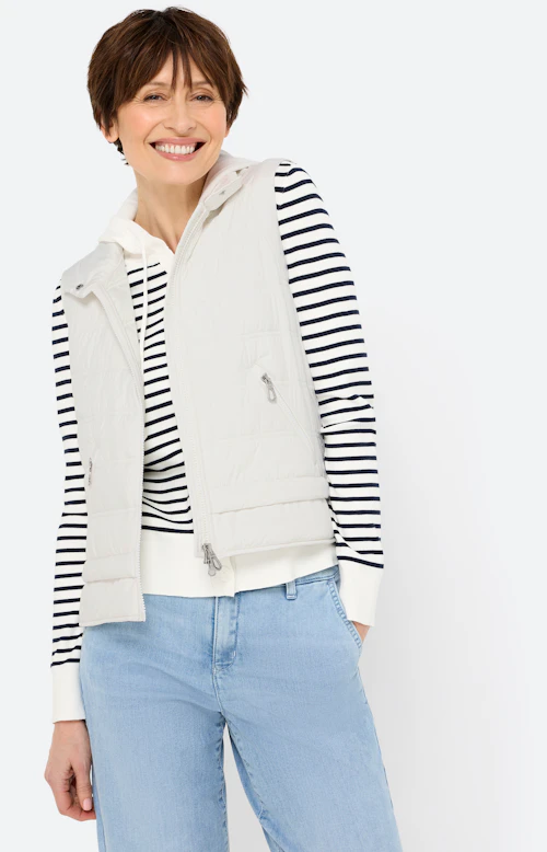 Bodywarmer met opstaande kraag, wit