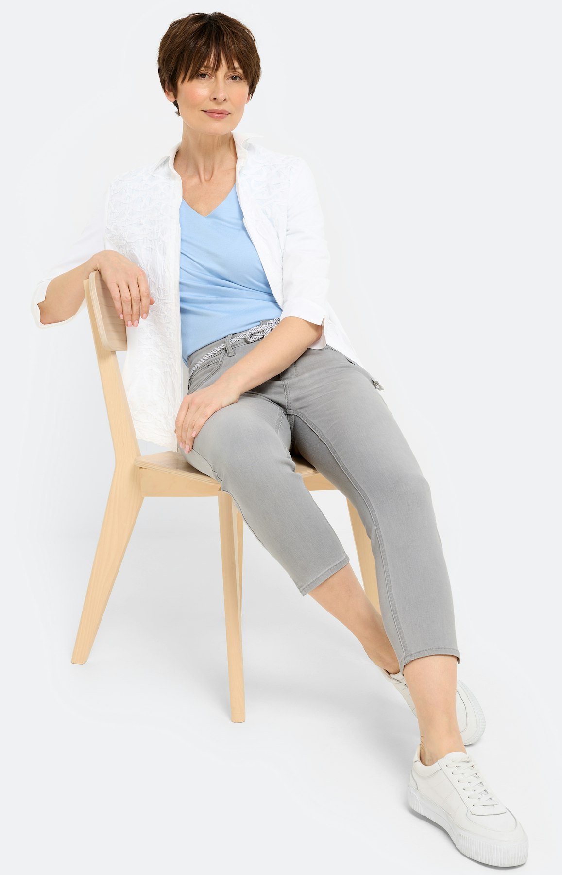 Jeans in slim fit 26 inch, grijs