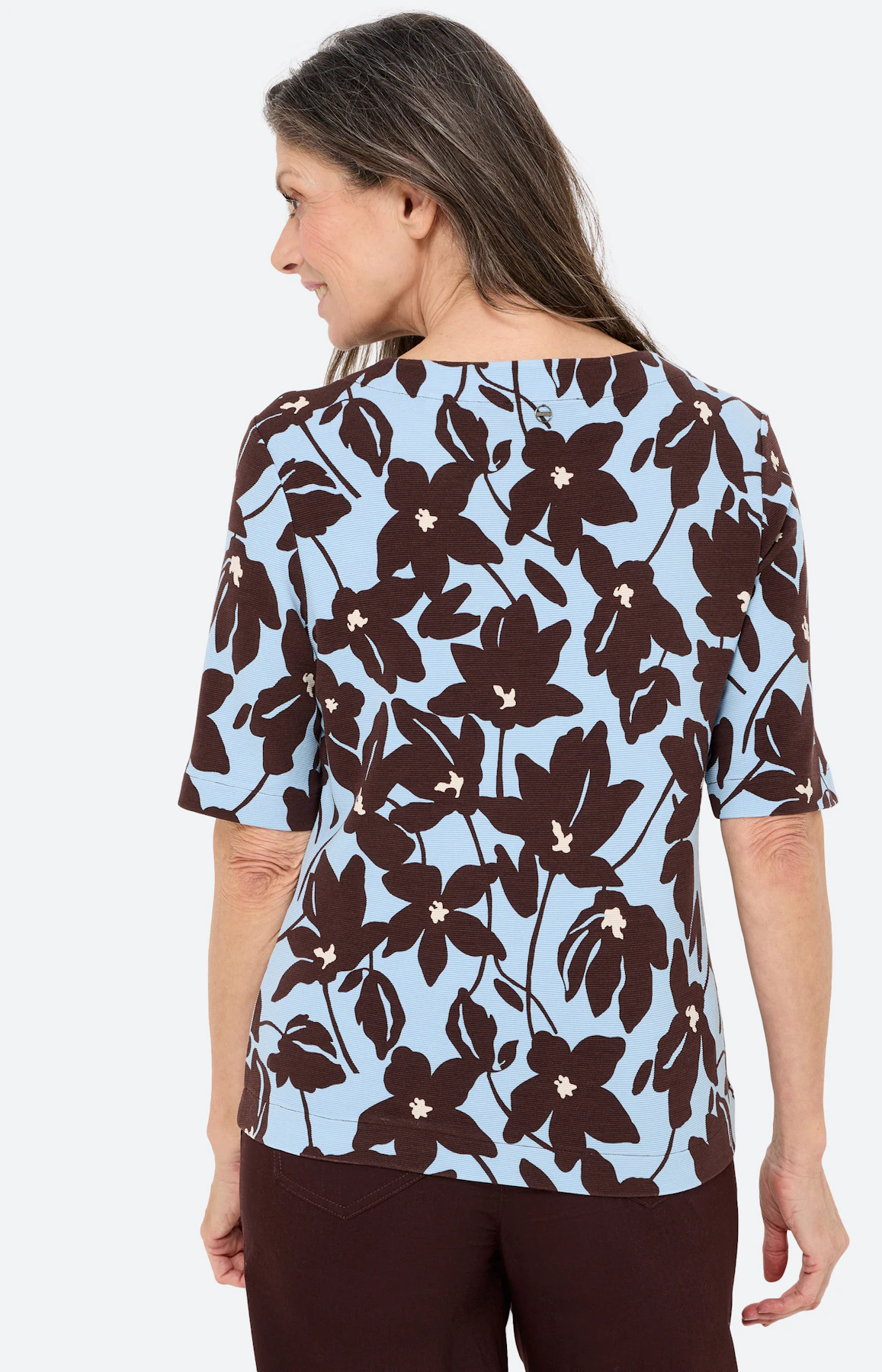 Sweatshirt, print all-over, zachtblauw