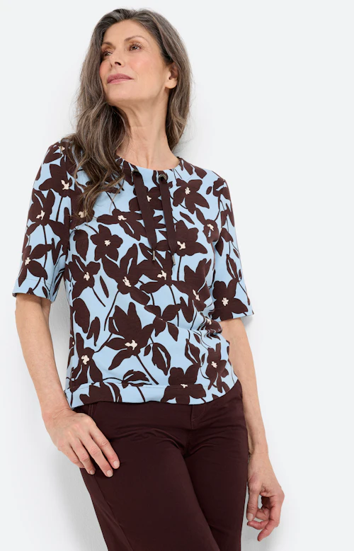 Sweatshirt, print all-over, zachtblauw