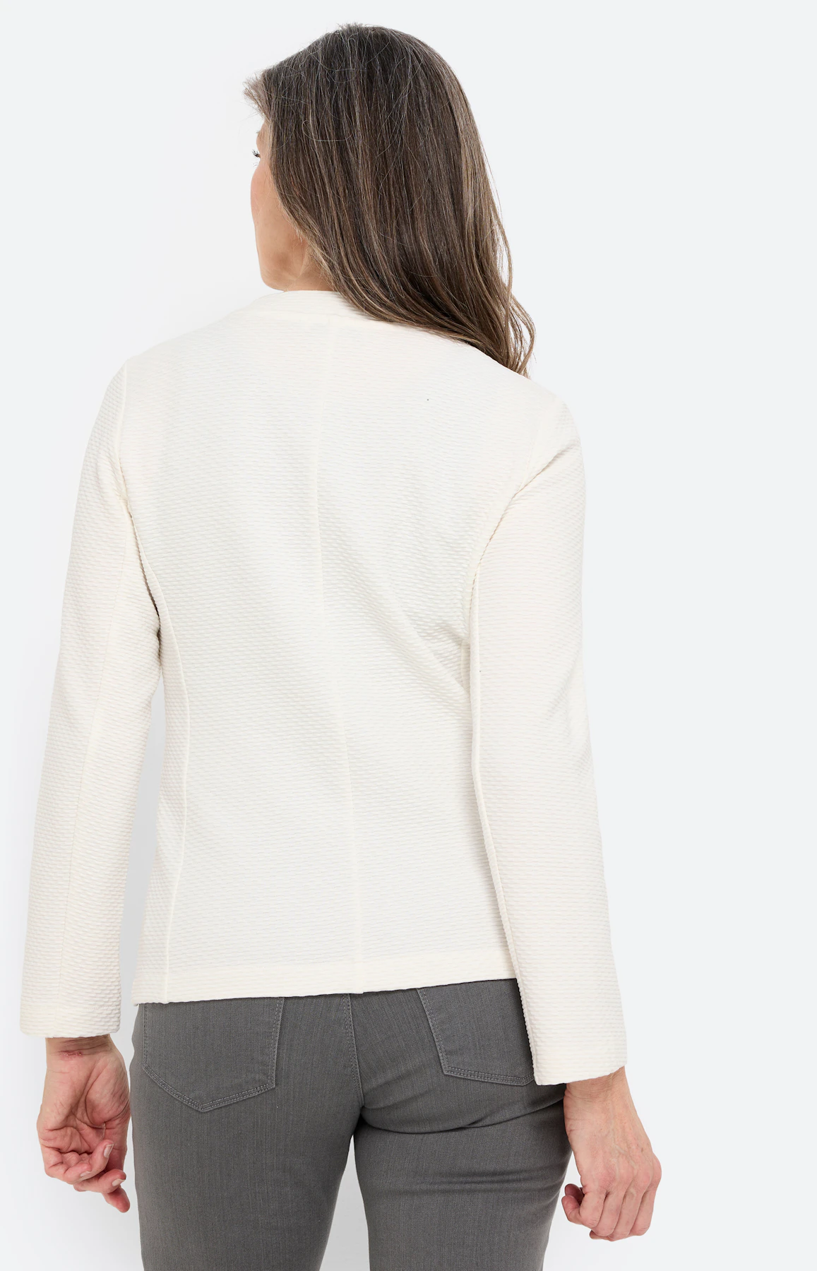 Sweatvest met structuur, wit