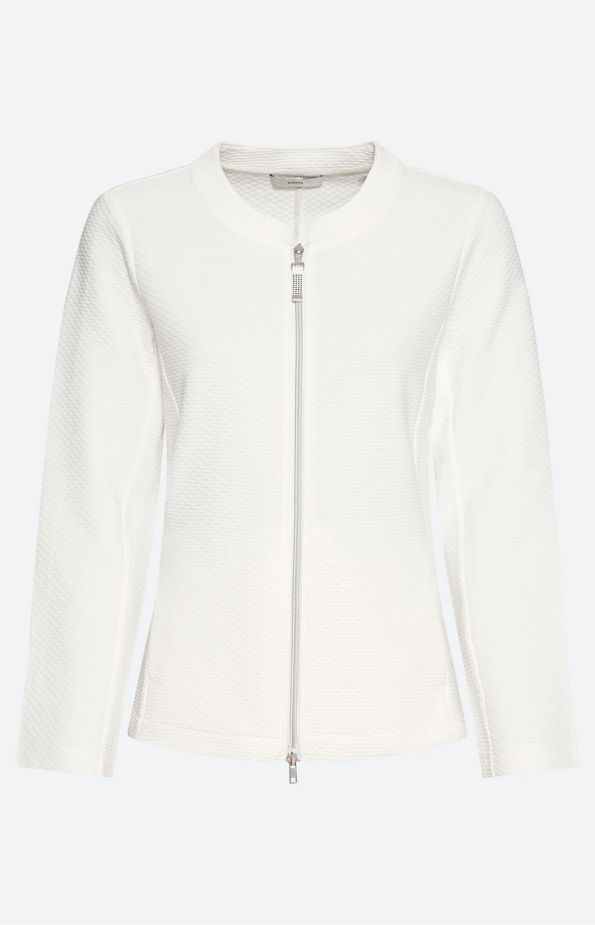 Sweatvest met structuur, wit