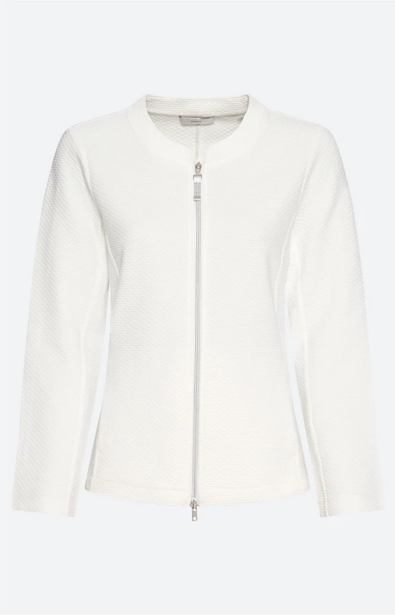 Sweatjacke mit Struktur, weiß