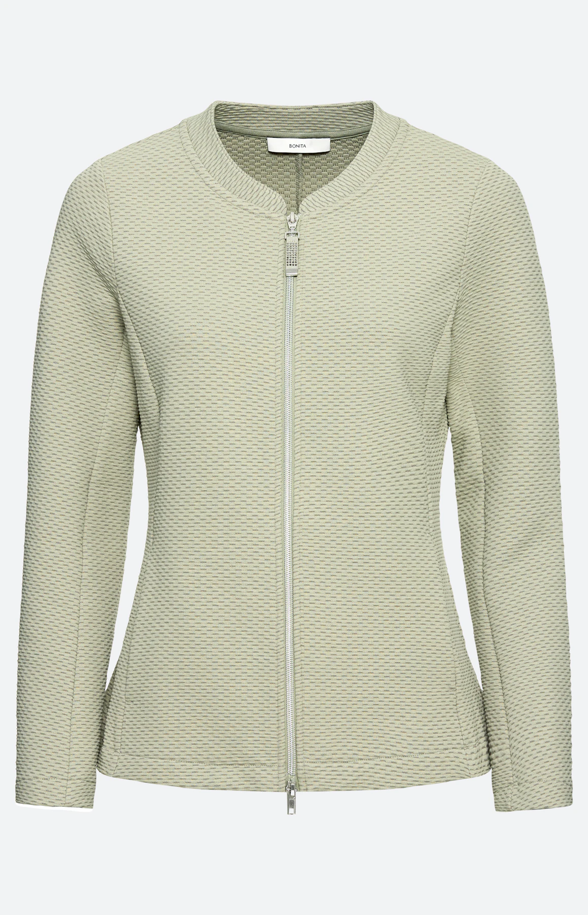 Sweatvest met structuur, grasgroen