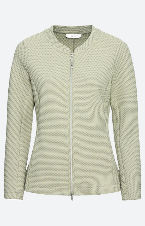 Sweatvest met structuur, grasgroen