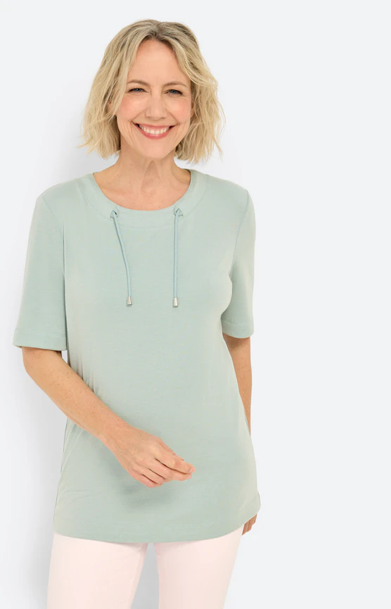 Sweatshirt met streepdessin, mint