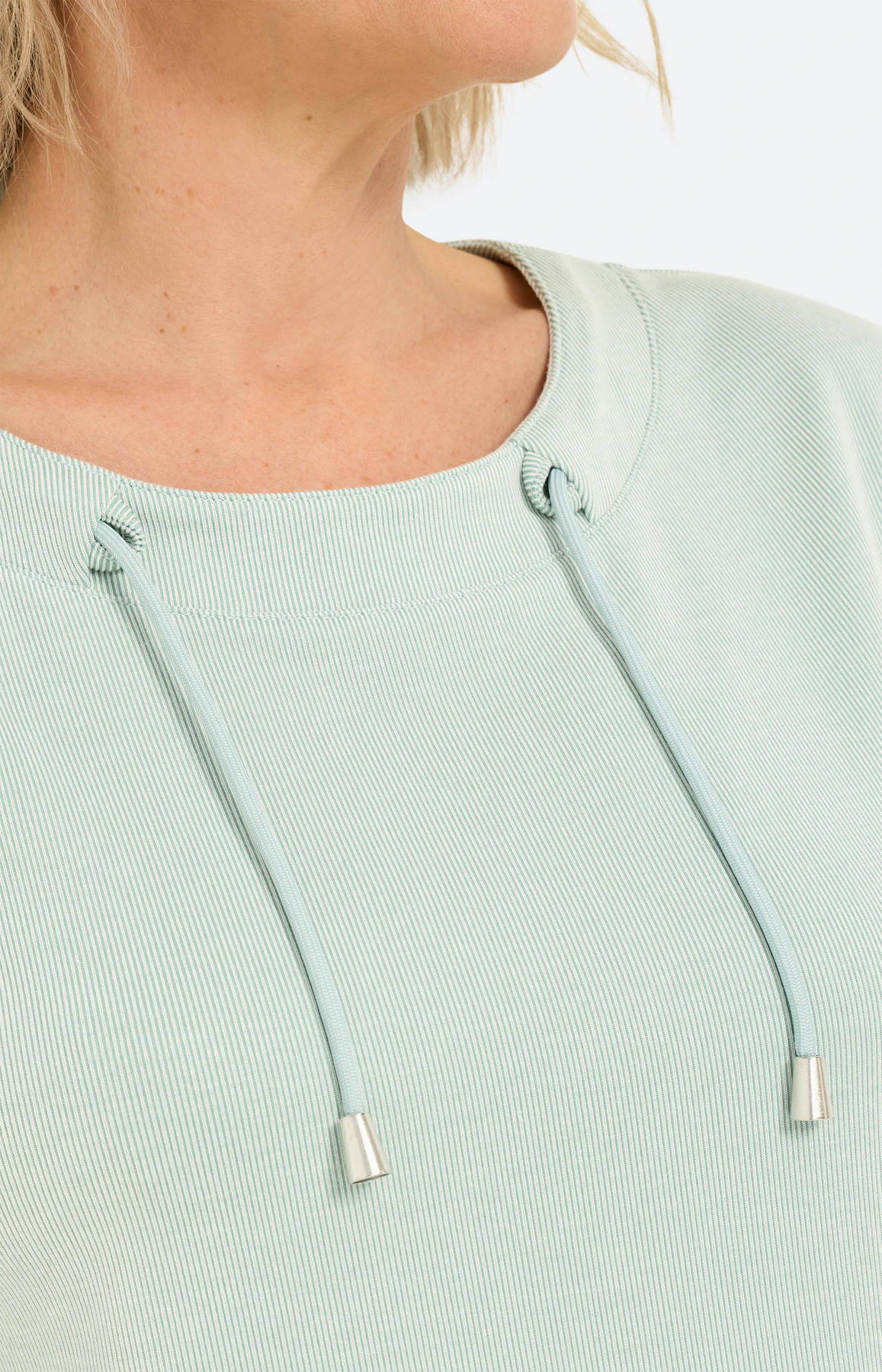 Sweatshirt met streepdessin, mint