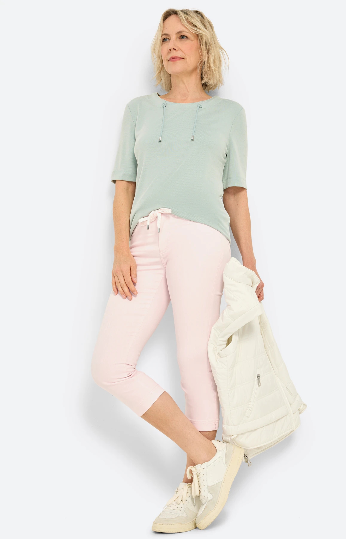 Sweatshirt met streepdessin, mint