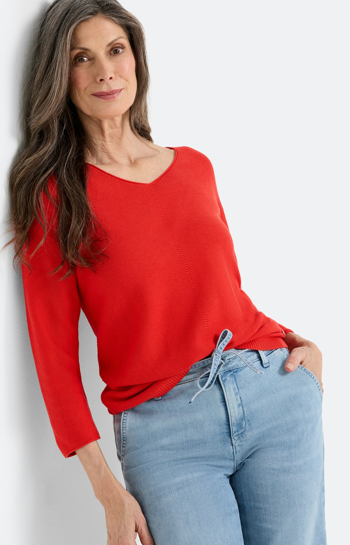 Trui in averechtbreisel, rood